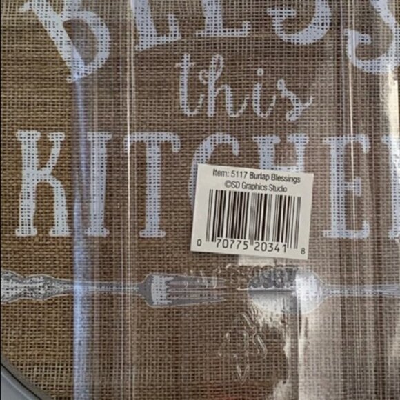 Range Kleen Burlap Blessings Farmhouse Range Stove Covers Round Set of 4 Round - Picture 11 of 12
